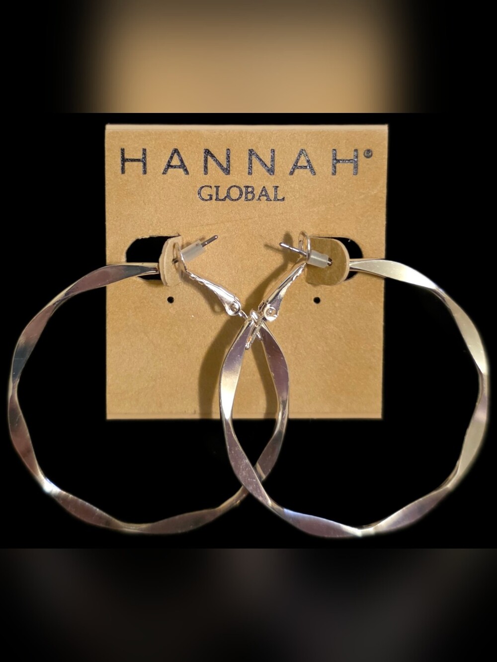 Silvertone Twisted Hoop Earrings